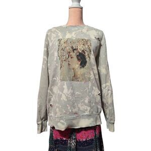 Custom Upcycled Green May Queen Handpainted Sweatshirt